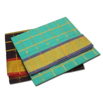 "Chettinadu Zari checks cotton sarees SLSM-44 n SLSM-45(2 Sarees) - Click here to View more details about this Product